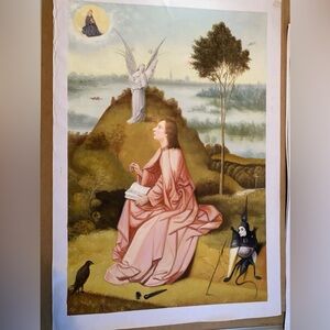 Bosch’s St. John in Patmos handpainted oil reproduction on canvas 24 x 36